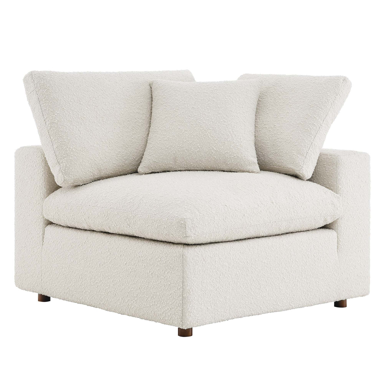 Angelic Cloudblend Boucle Corner Chair | Modular Sectional Component, Ivory