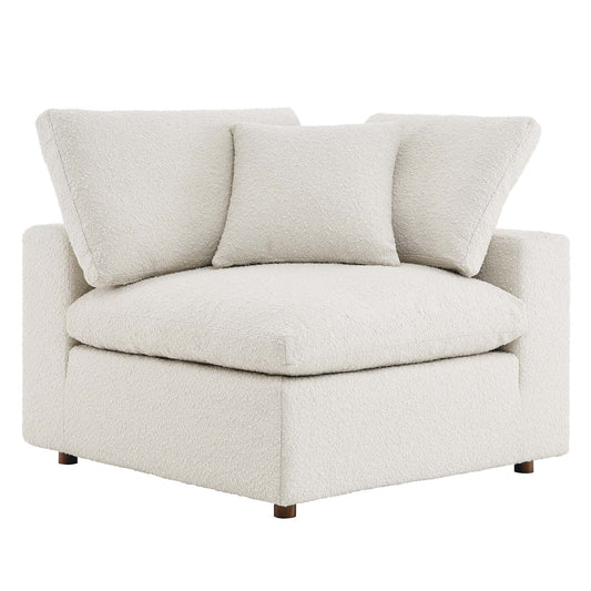 Angelic Cloudblend Boucle Corner Chair | Modular Sectional Component, Ivory