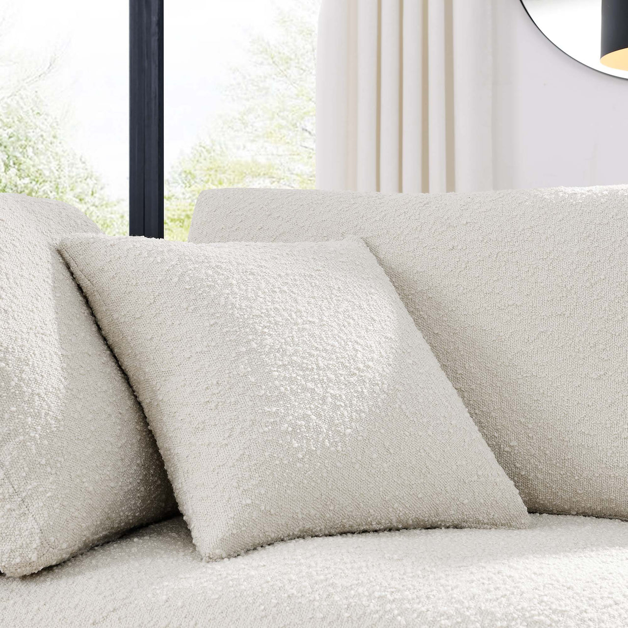 Angelic Cloudblend Boucle Corner Chair | Modular Sectional Component, Ivory