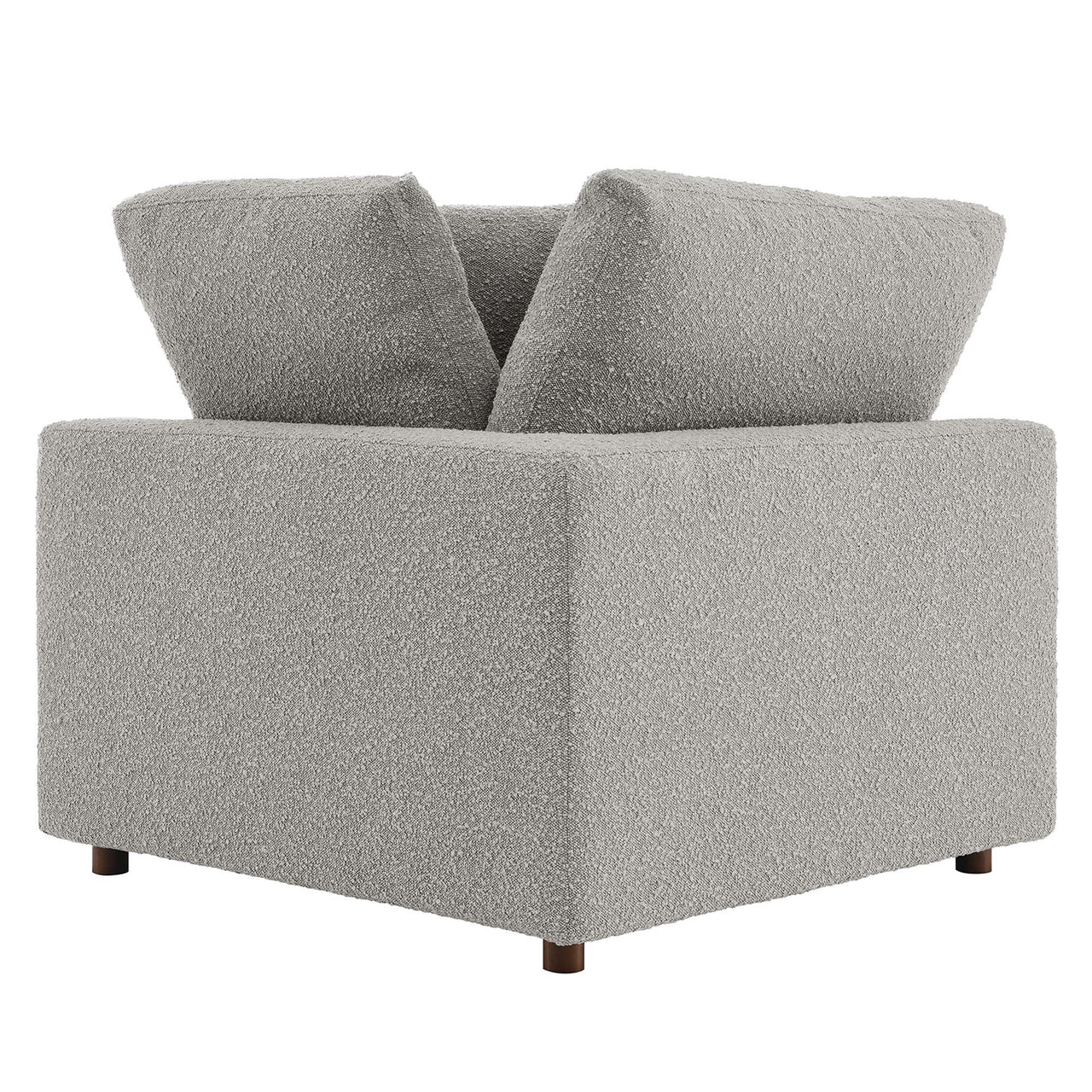 Angelic Cloudblend Boucle Corner Chair | Modular Sectional Component, Light Gray