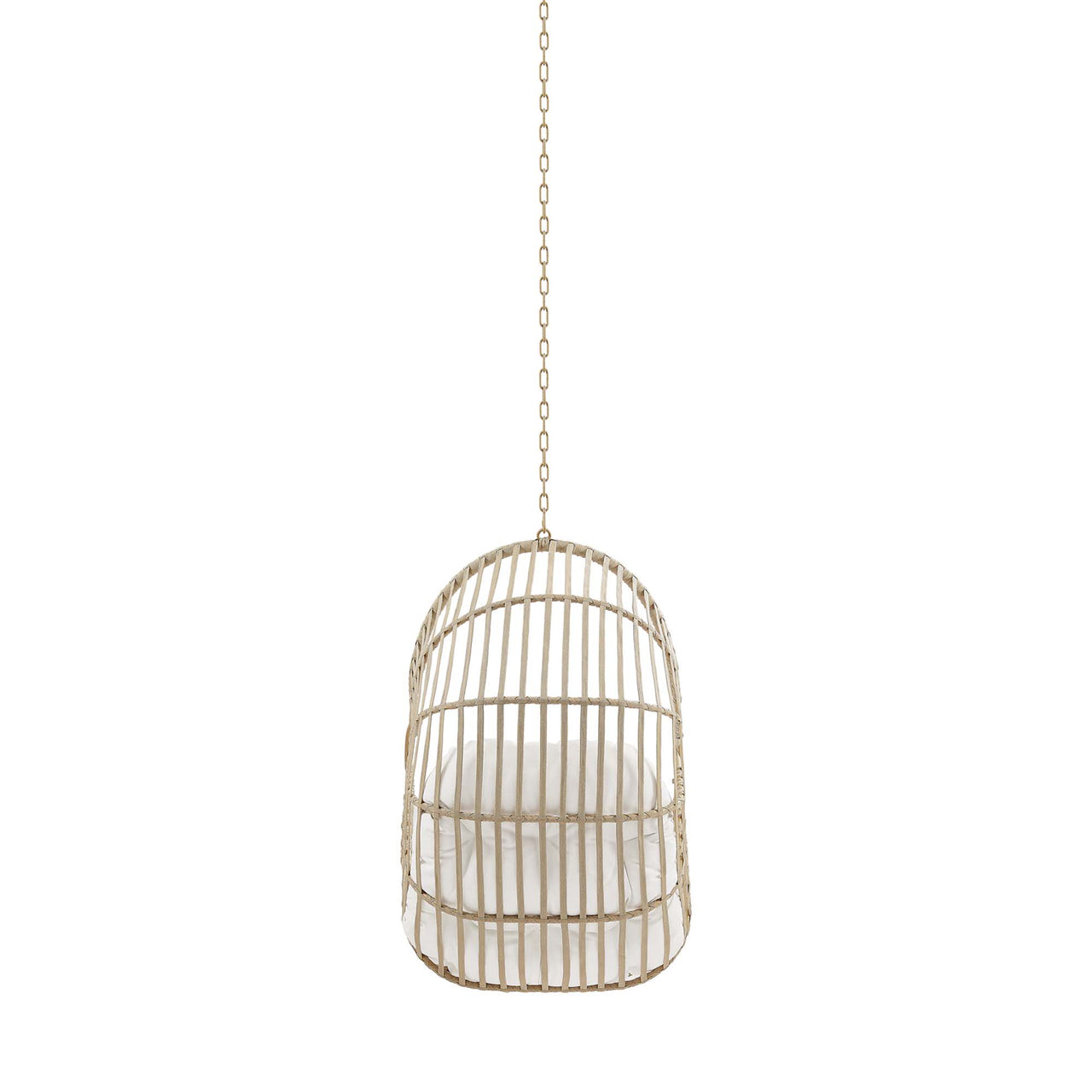 Charlotte Swing Chair, Natural Wood & White