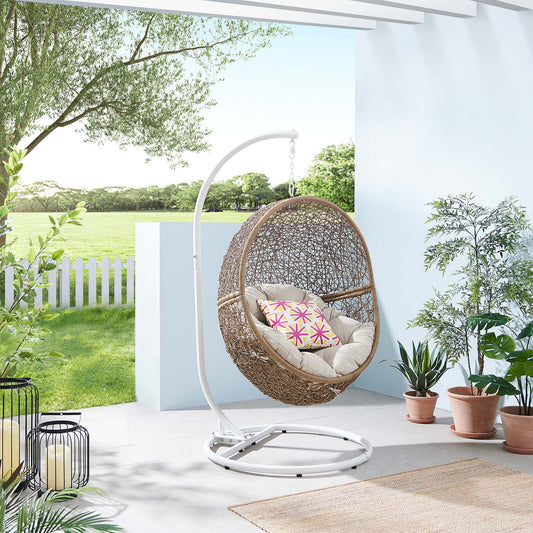 Chrysalis Alfresco Swing Chair, Cappuccino & Beige