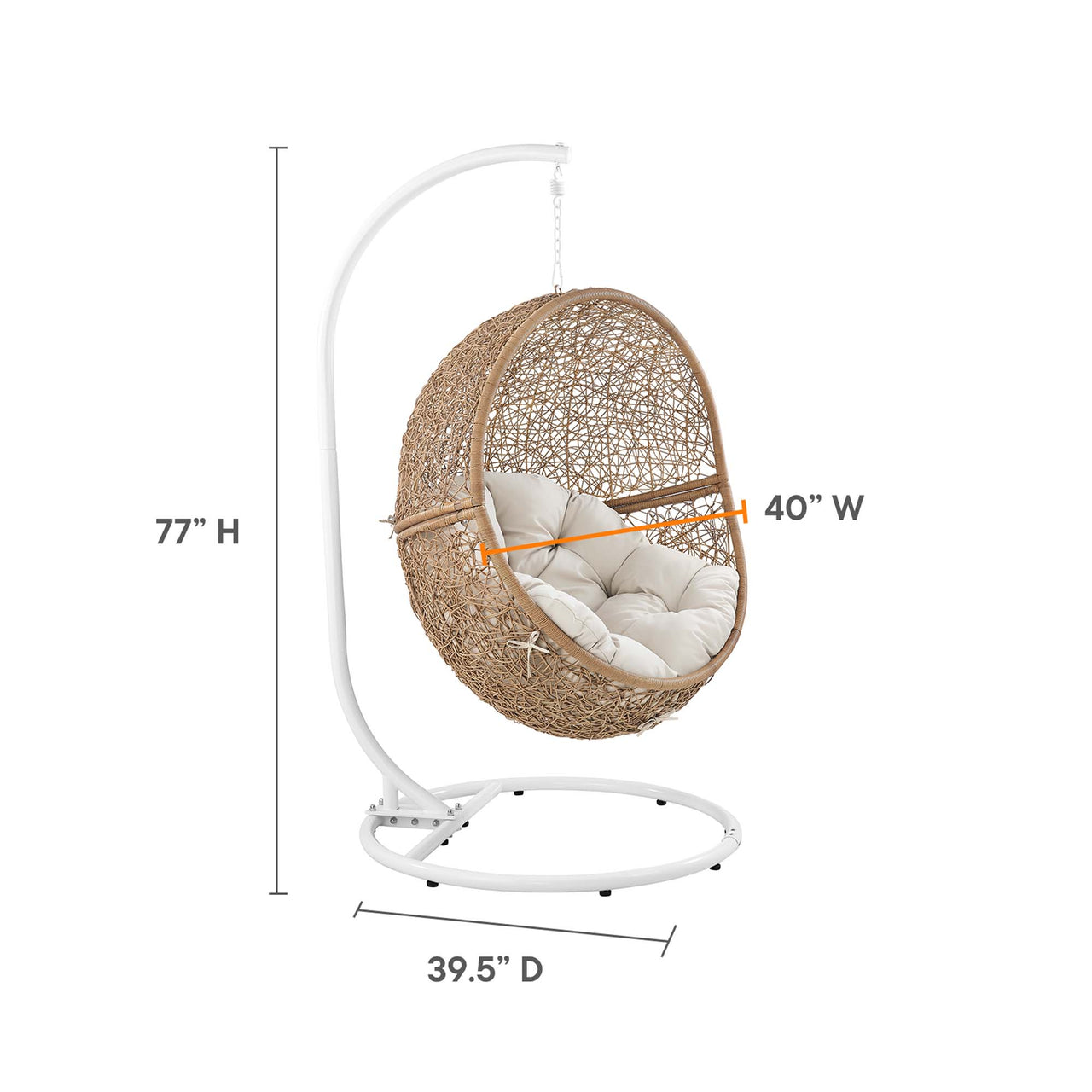 Chrysalis Alfresco Swing Chair, Cappuccino & Beige