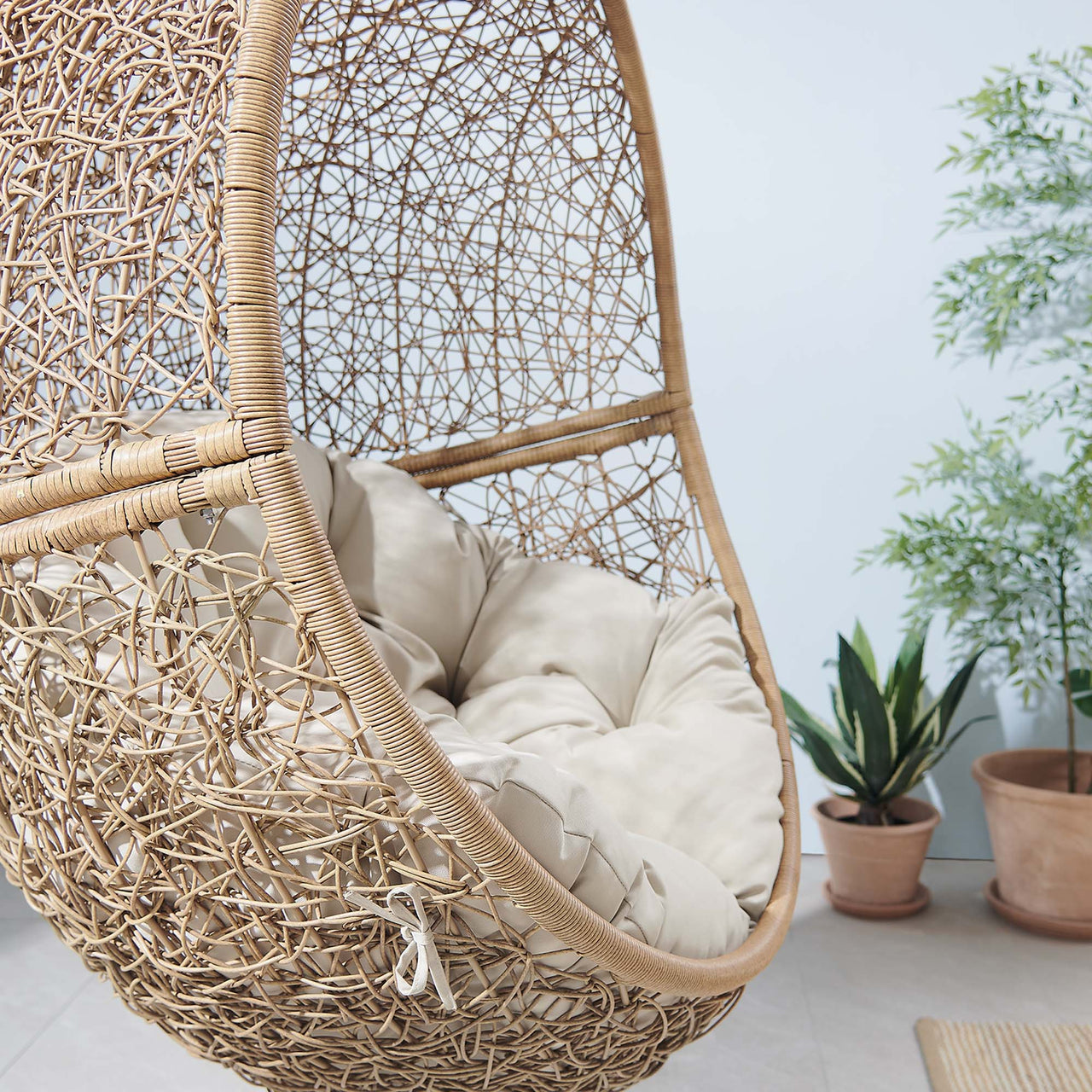 Chrysalis Alfresco Swing Chair, Cappuccino & Beige