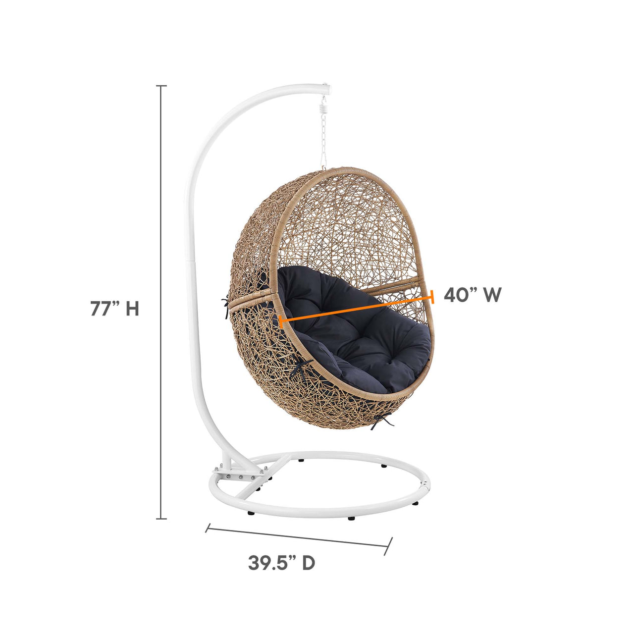 Chrysalis Alfresco Swing Chair, Cappuccino & Navy
