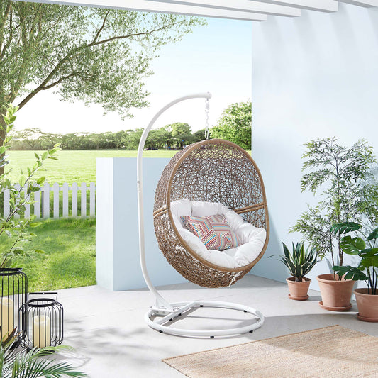 Chrysalis Alfresco Swing Chair, Cappuccino & White