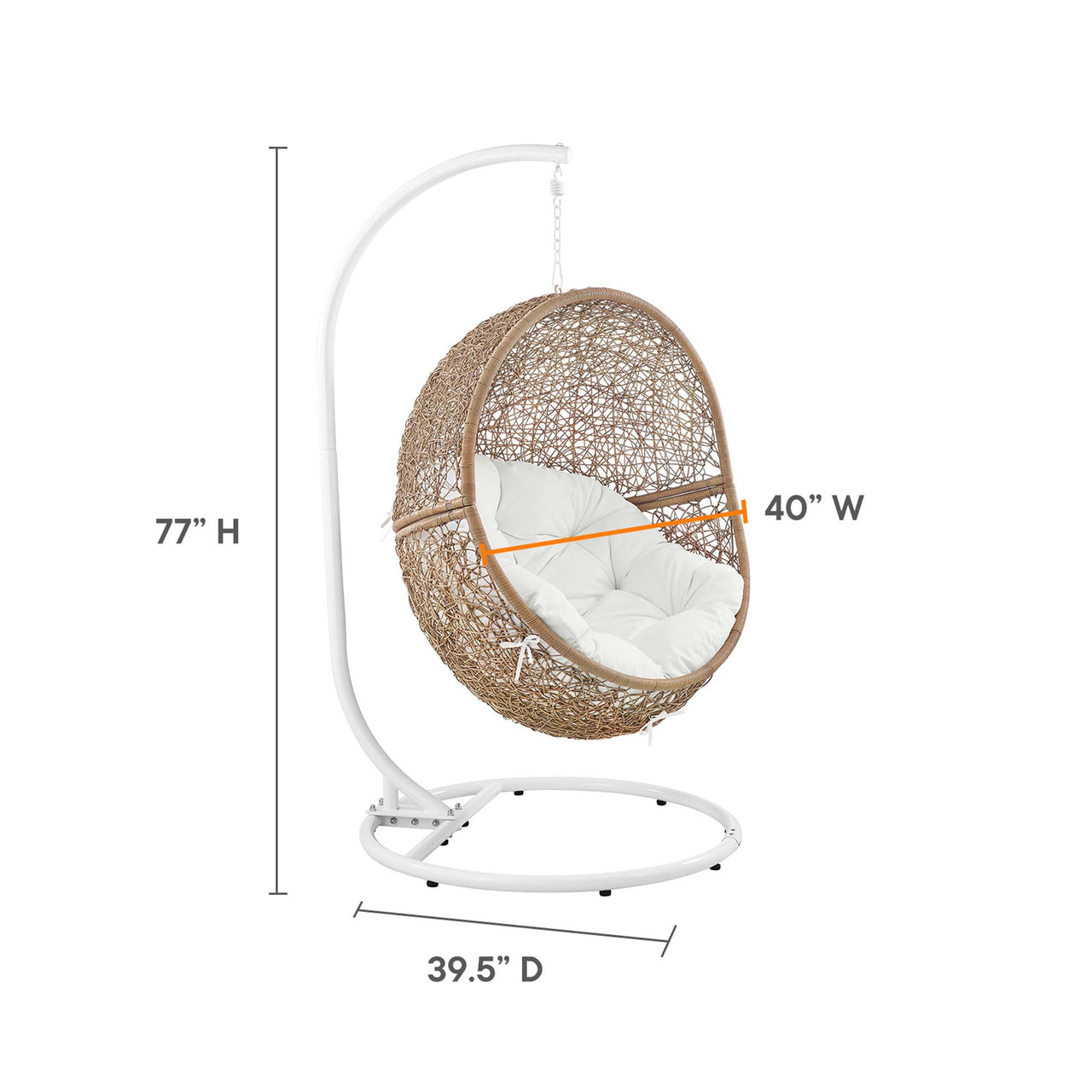 Chrysalis Alfresco Swing Chair, Cappuccino & White