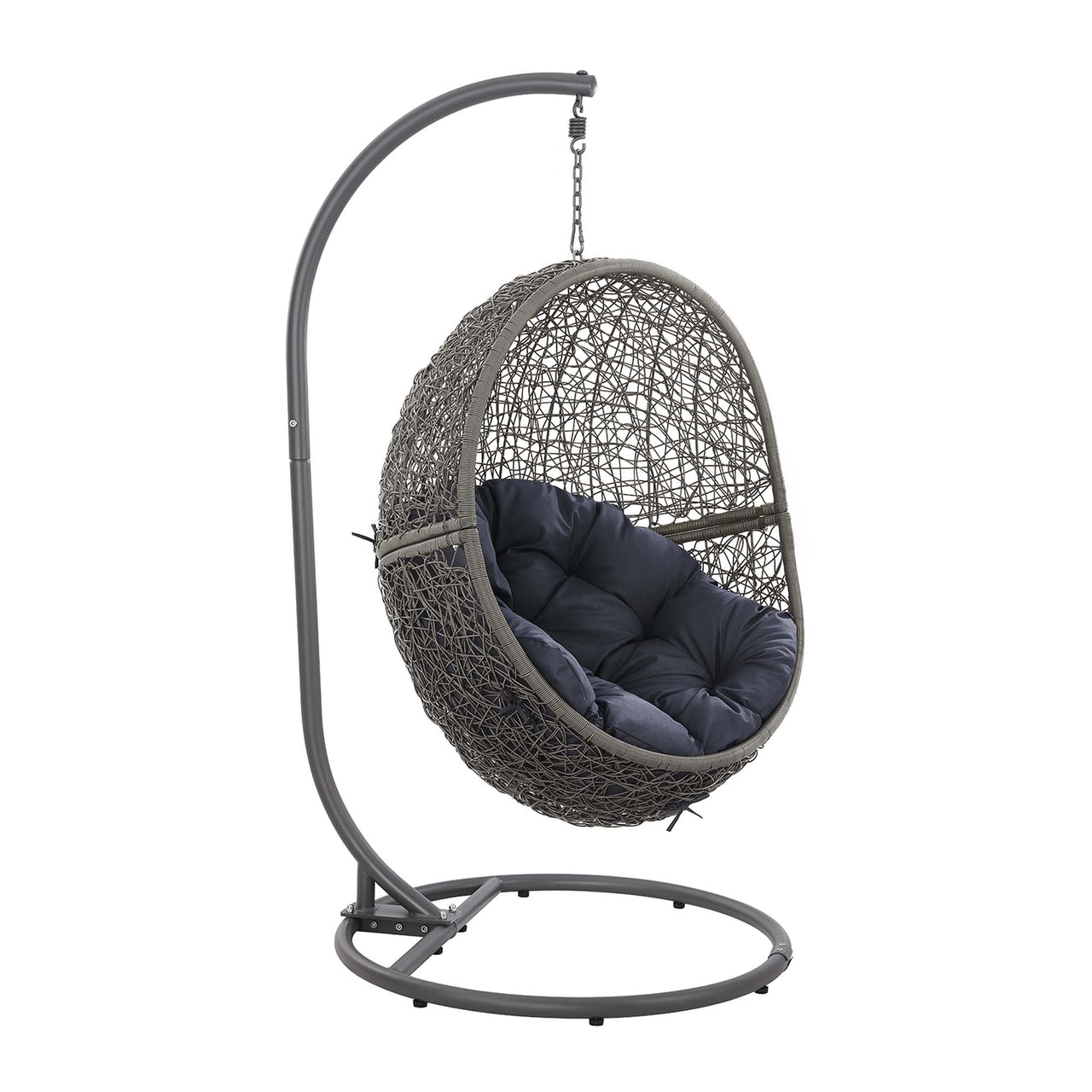 Chrysalis Alfresco Swing Chair, Gray & Navy