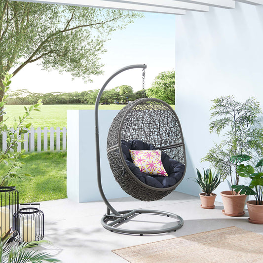 Chrysalis Alfresco Swing Chair, Gray & Navy