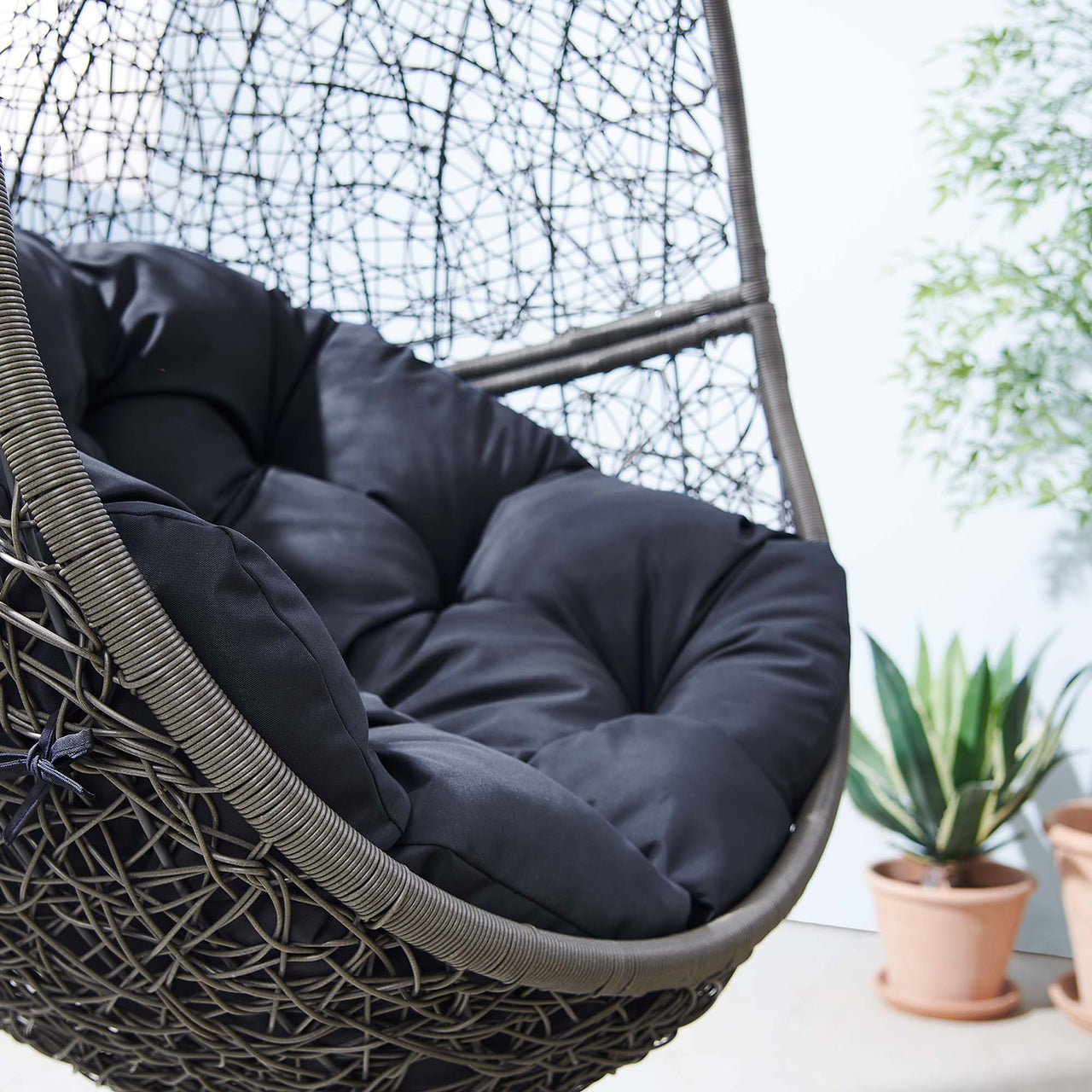Chrysalis Alfresco Swing Chair, Gray & Navy