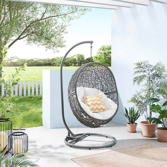 Chrysalis Alfresco Swing Chair, Gray & White