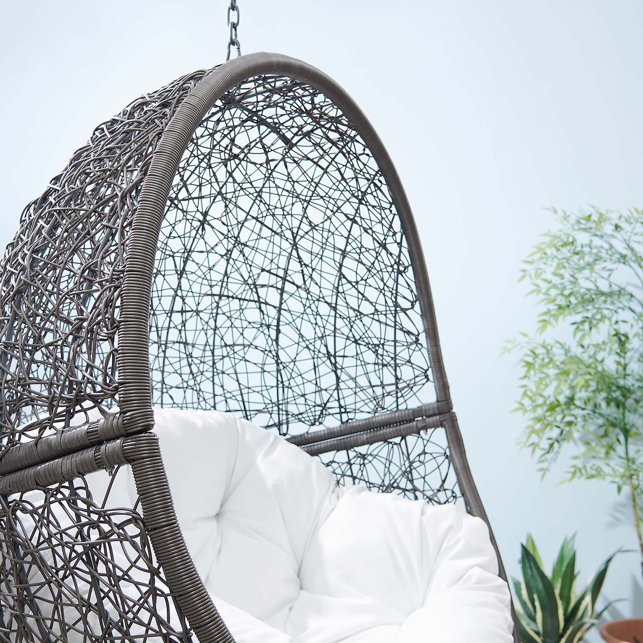Chrysalis Alfresco Swing Chair, Gray & White