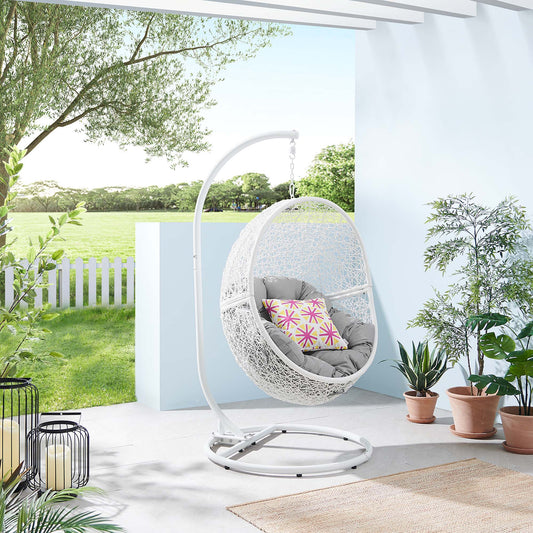 Chrysalis Alfresco Swing Chair, White & Gray
