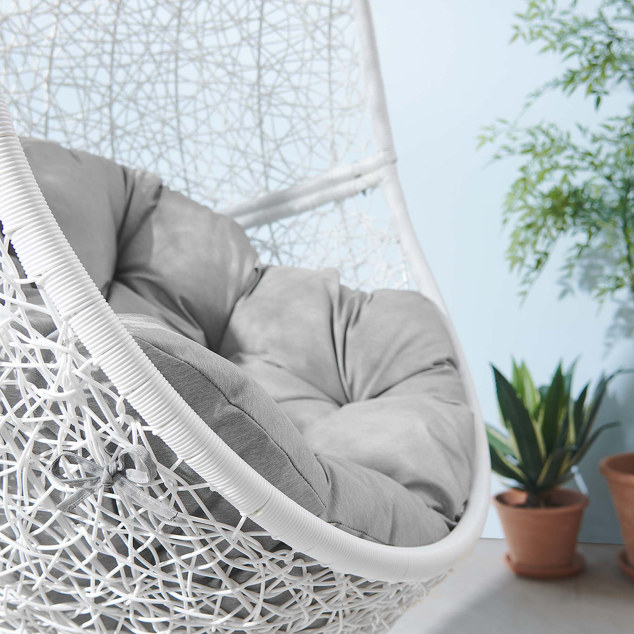 Chrysalis Alfresco Swing Chair, White & Gray