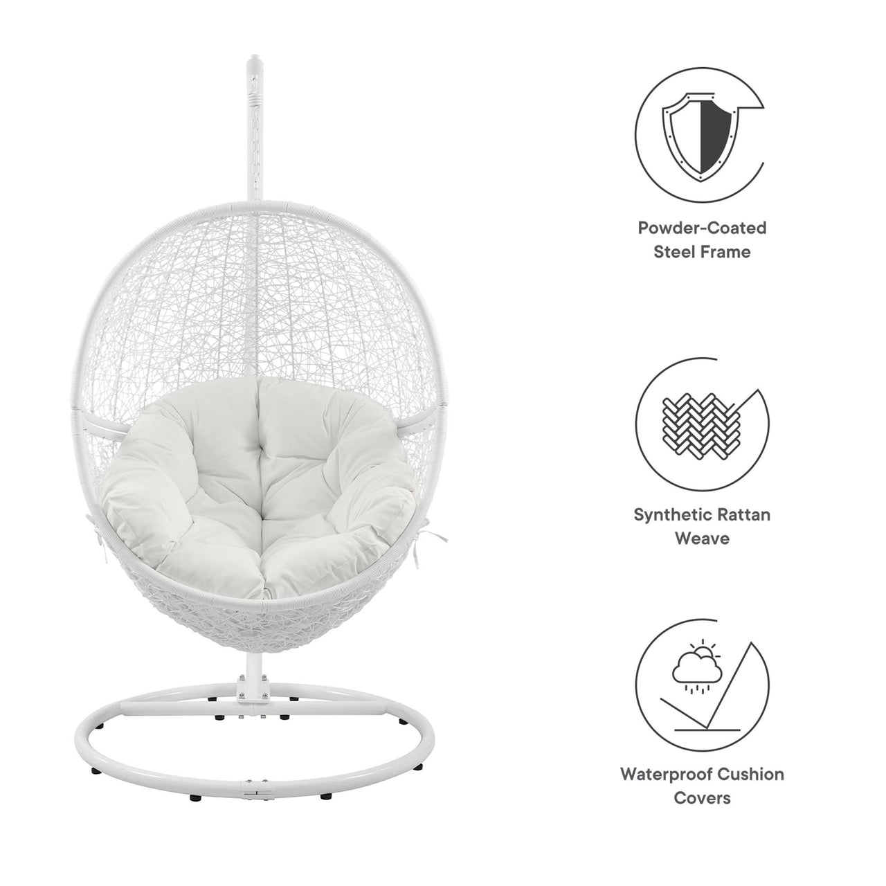 Chrysalis Alfresco Swing Chair, White