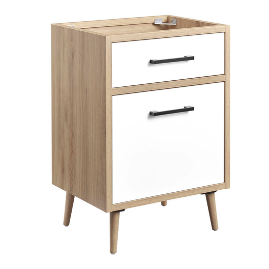 Mavon Vanity Base with Storage, Small, Oak & White