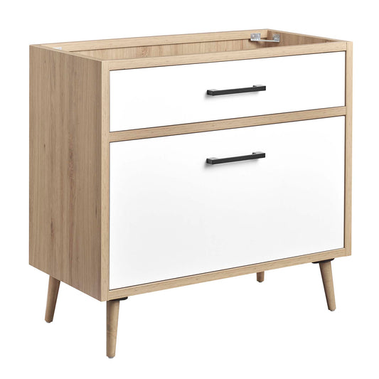 Mavon Vanity Base with Storage, Large, Oak & White