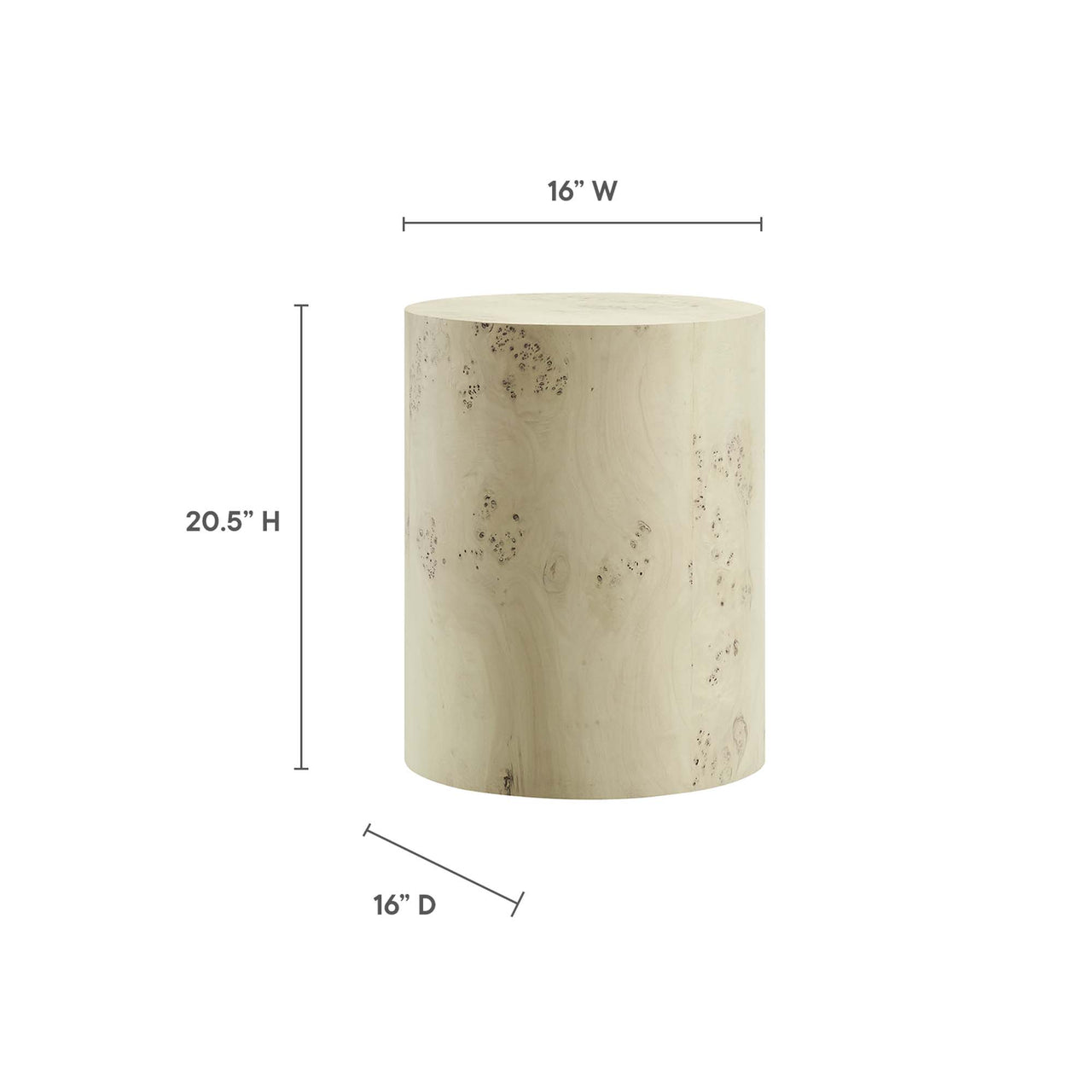 Aurel Round Side Table, Cream