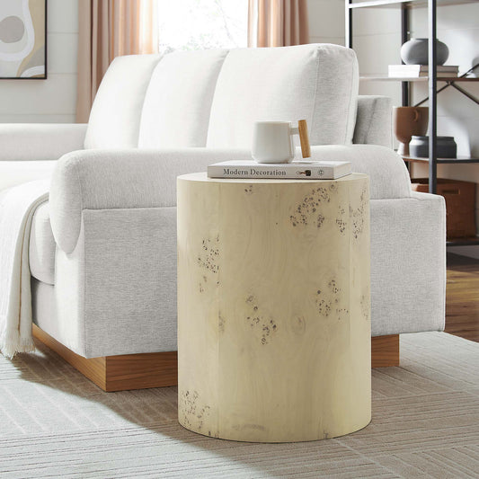 Aurel Round Side Table, Cream