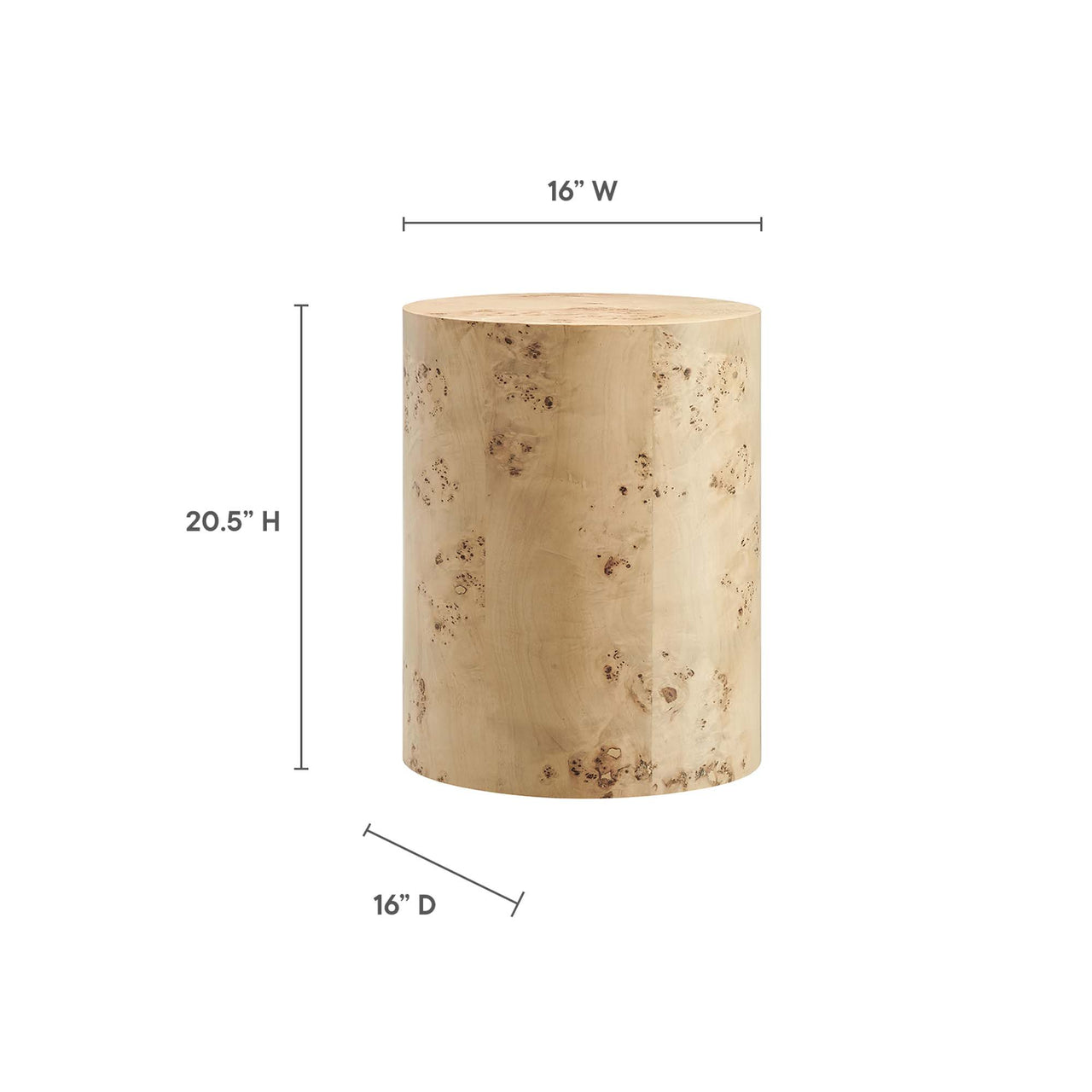 Aurel Round Side Table, Beige