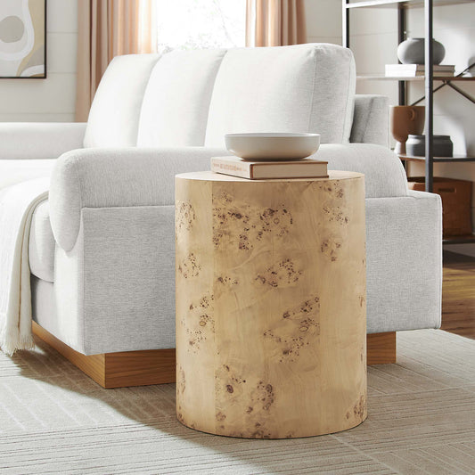 Aurel Round Side Table, Beige