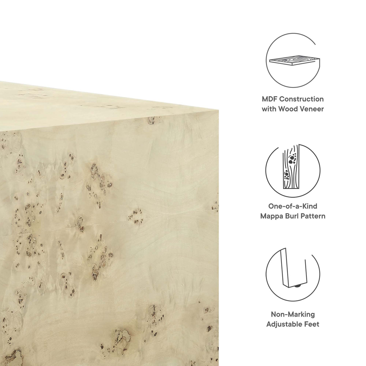 Aurel Square Coffee Table, Cream