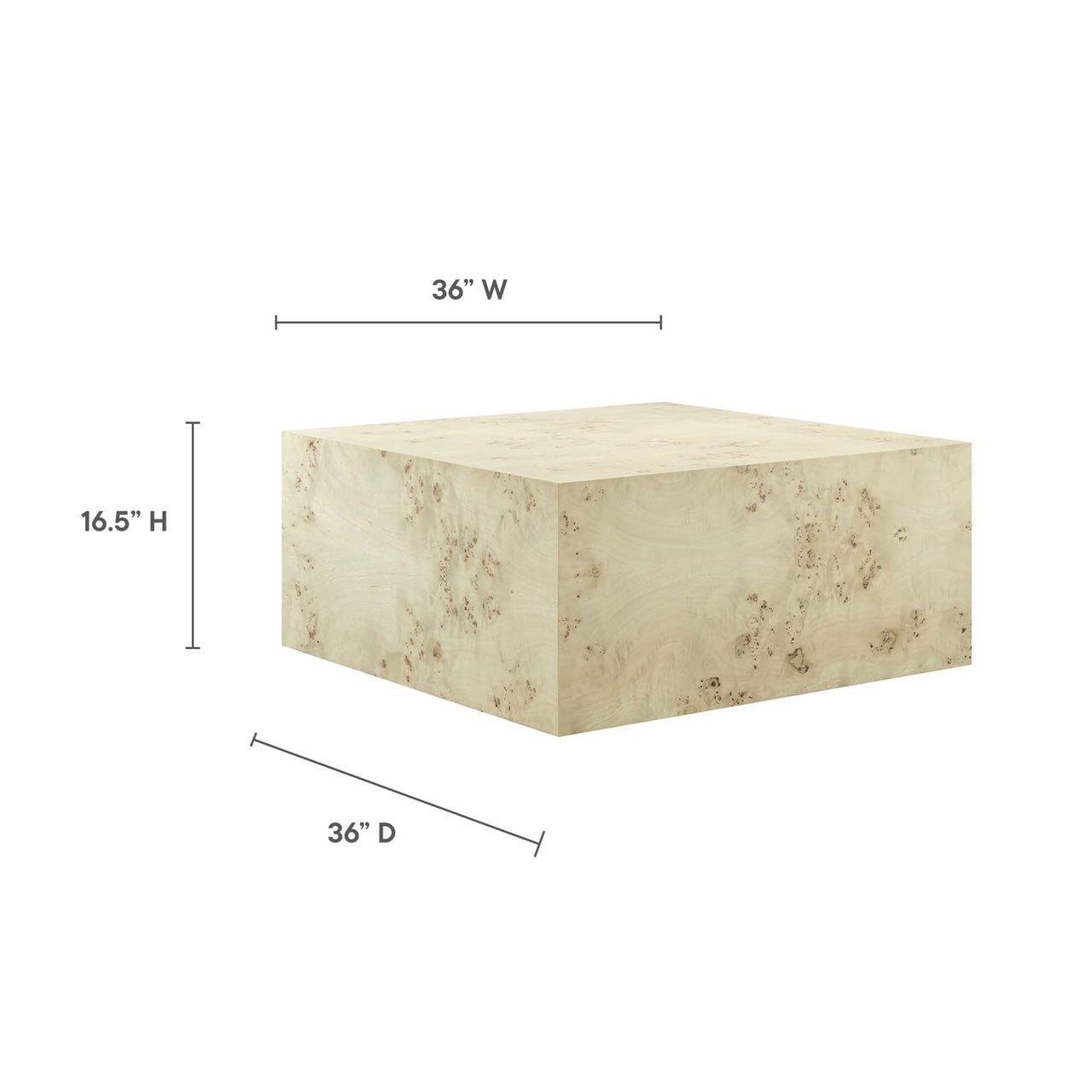 Aurel Square Coffee Table, Cream