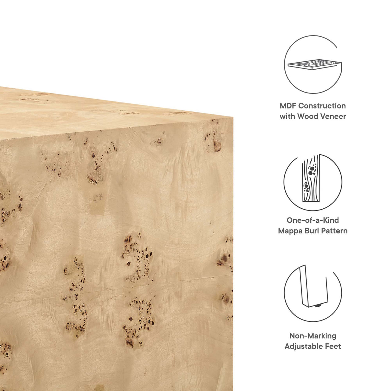 Aurel Square Coffee Table, Beige