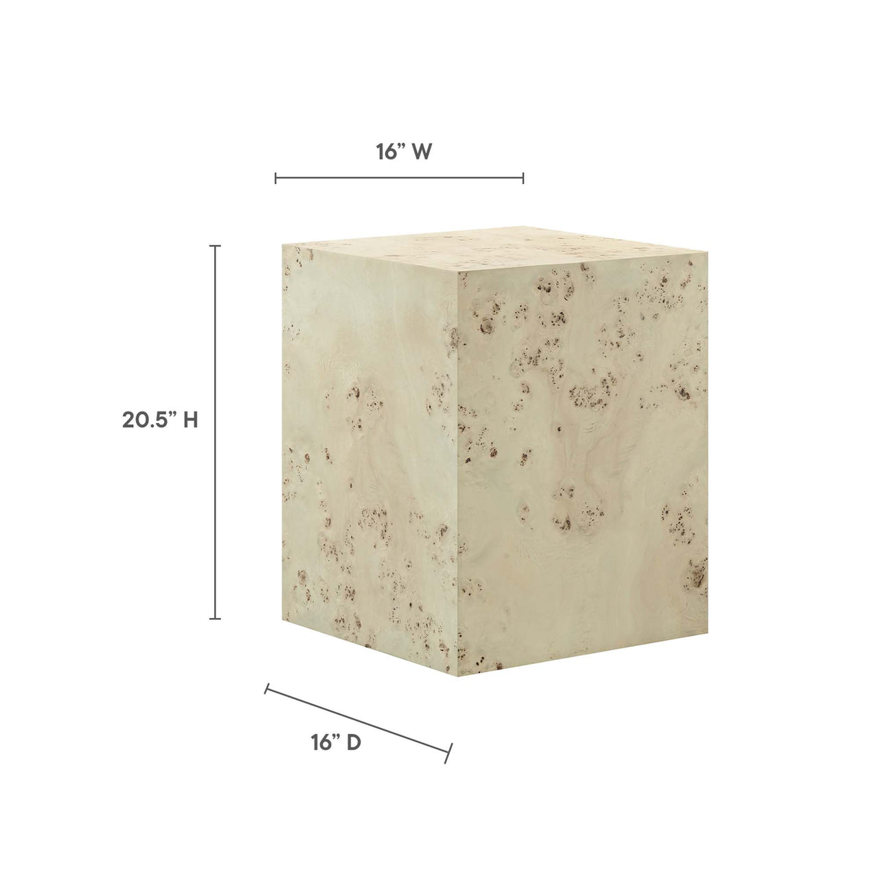 Aurel Square Side Table, Cream