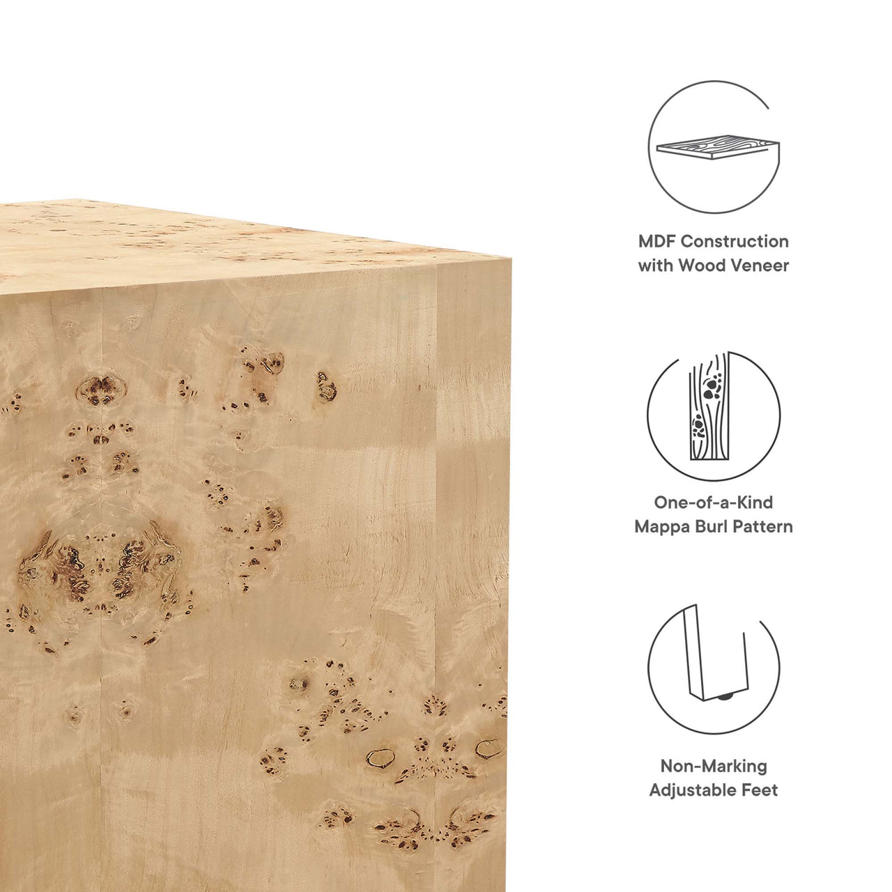 Aurel Square Side Table, Beige