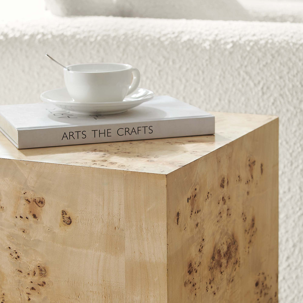 Aurel Square Side Table, Beige