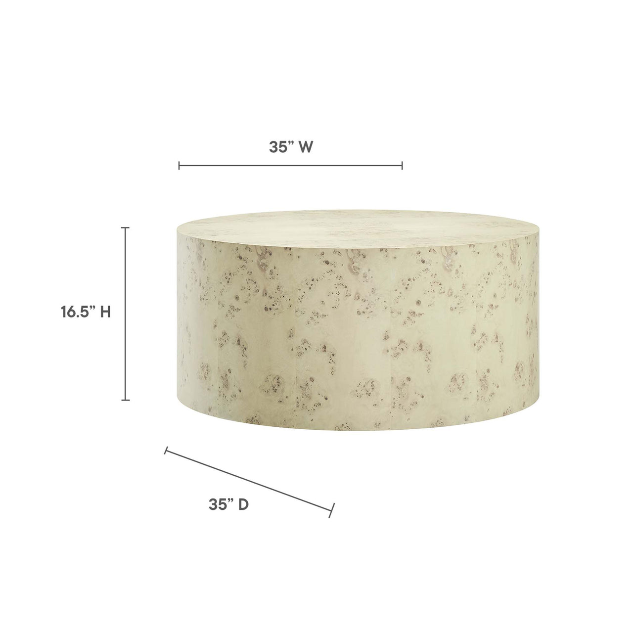 Aurel Round Coffee Table, Cream