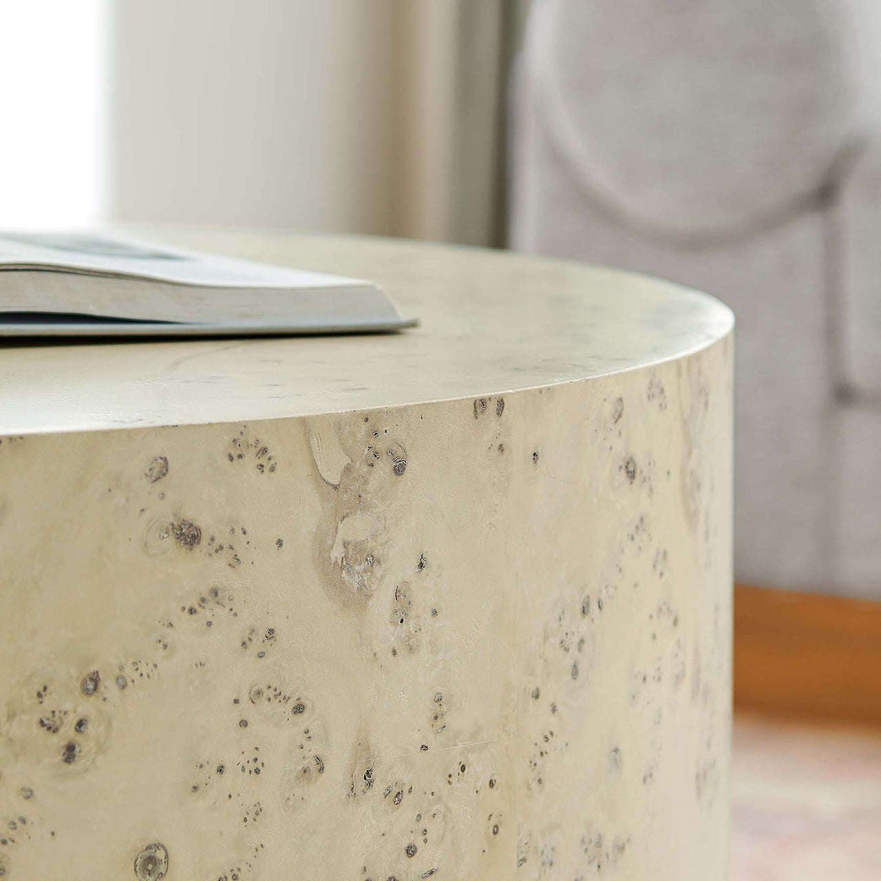 Aurel Round Coffee Table, Cream