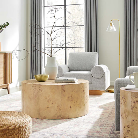 Aurel Round Coffee Table, Beige