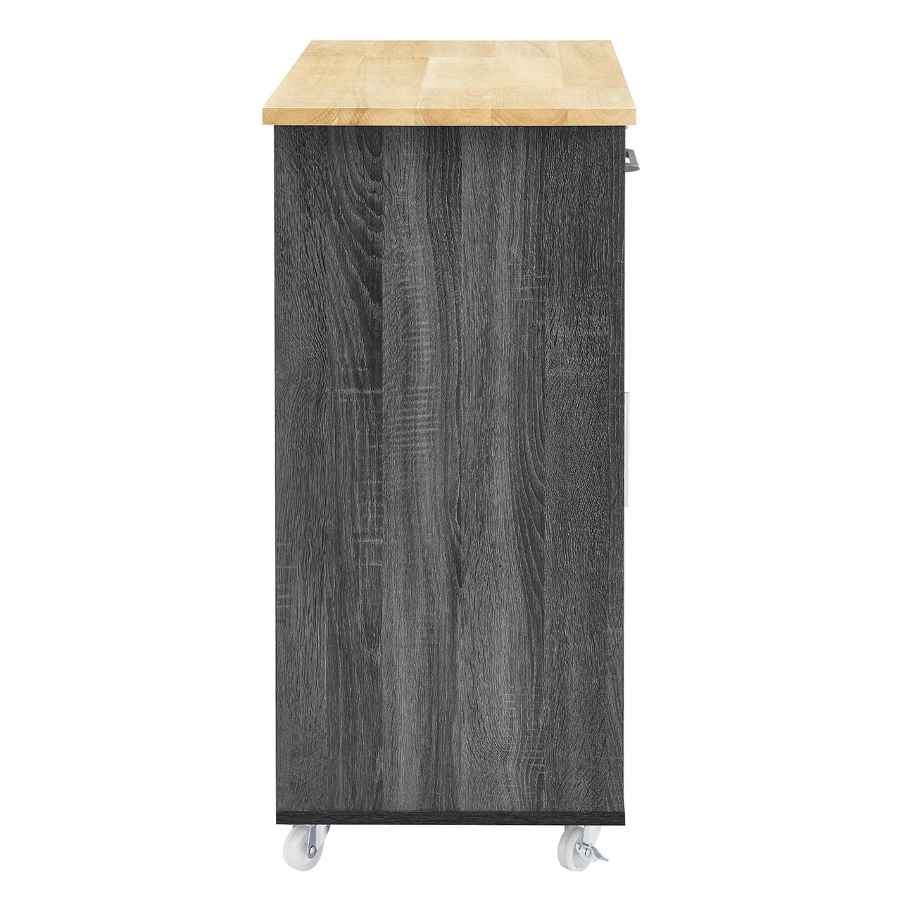 Gourmand Kitchen Pantry Cart V.1, Charcoal & Natural Wood