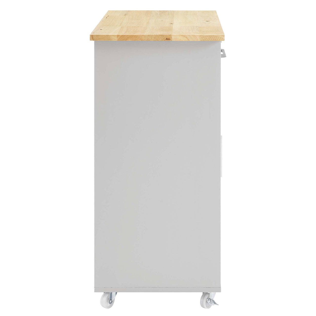 Gourmand Kitchen Pantry Cart V.1, Light Gray & Natural Wood