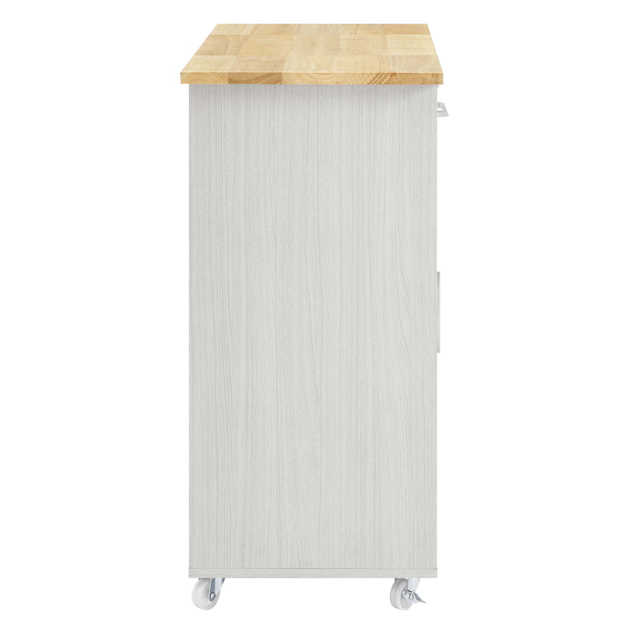Gourmand Kitchen Pantry Cart V.1, White & Natural Wood