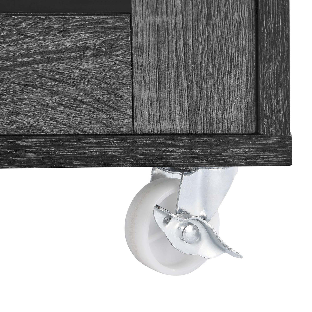 Savion Kitchen Cart, Charcoal & Natural Wood