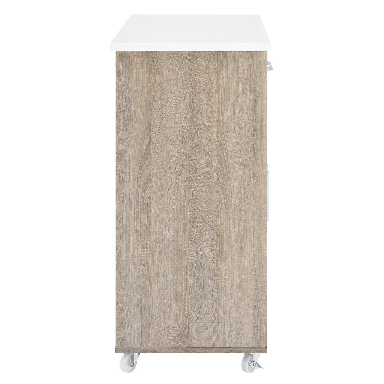 Savion Kitchen Cart, Oak & White