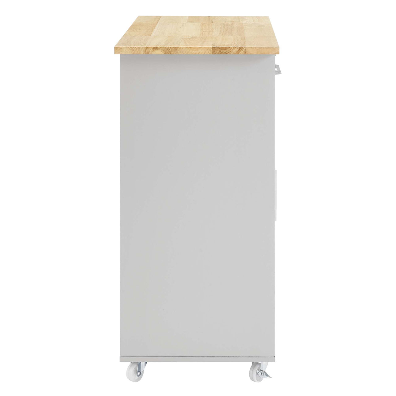 Gourmand Kitchen Pantry Cart V.2, Light Gray & Natural Wood