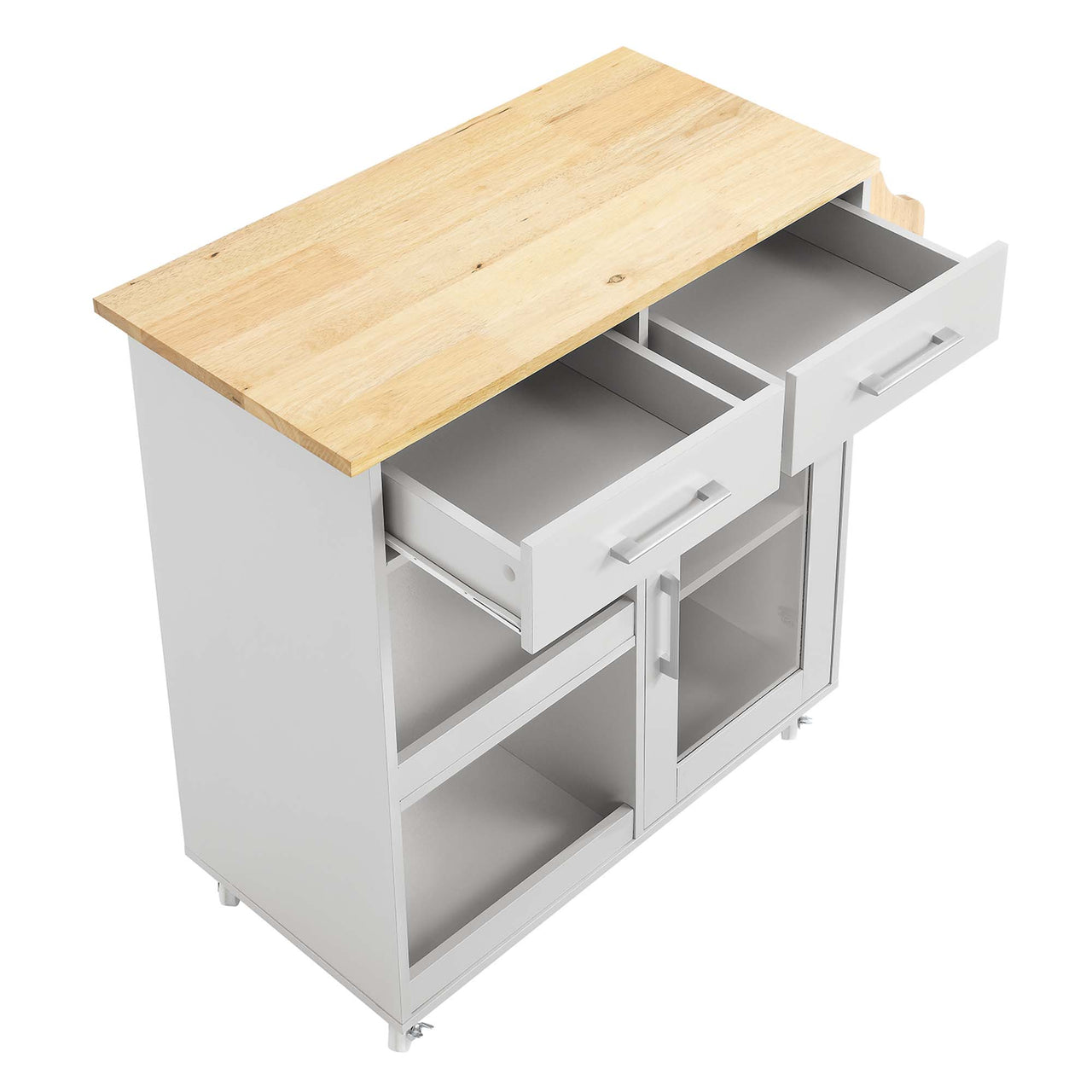 Gourmand Kitchen Pantry Cart V.2, Light Gray & Natural Wood