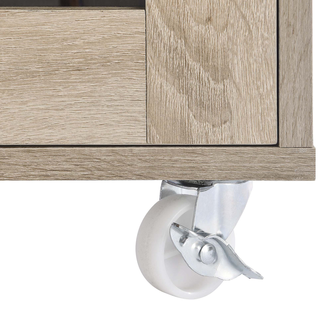 Gourmand Kitchen Pantry Cart V.2, Oak & White