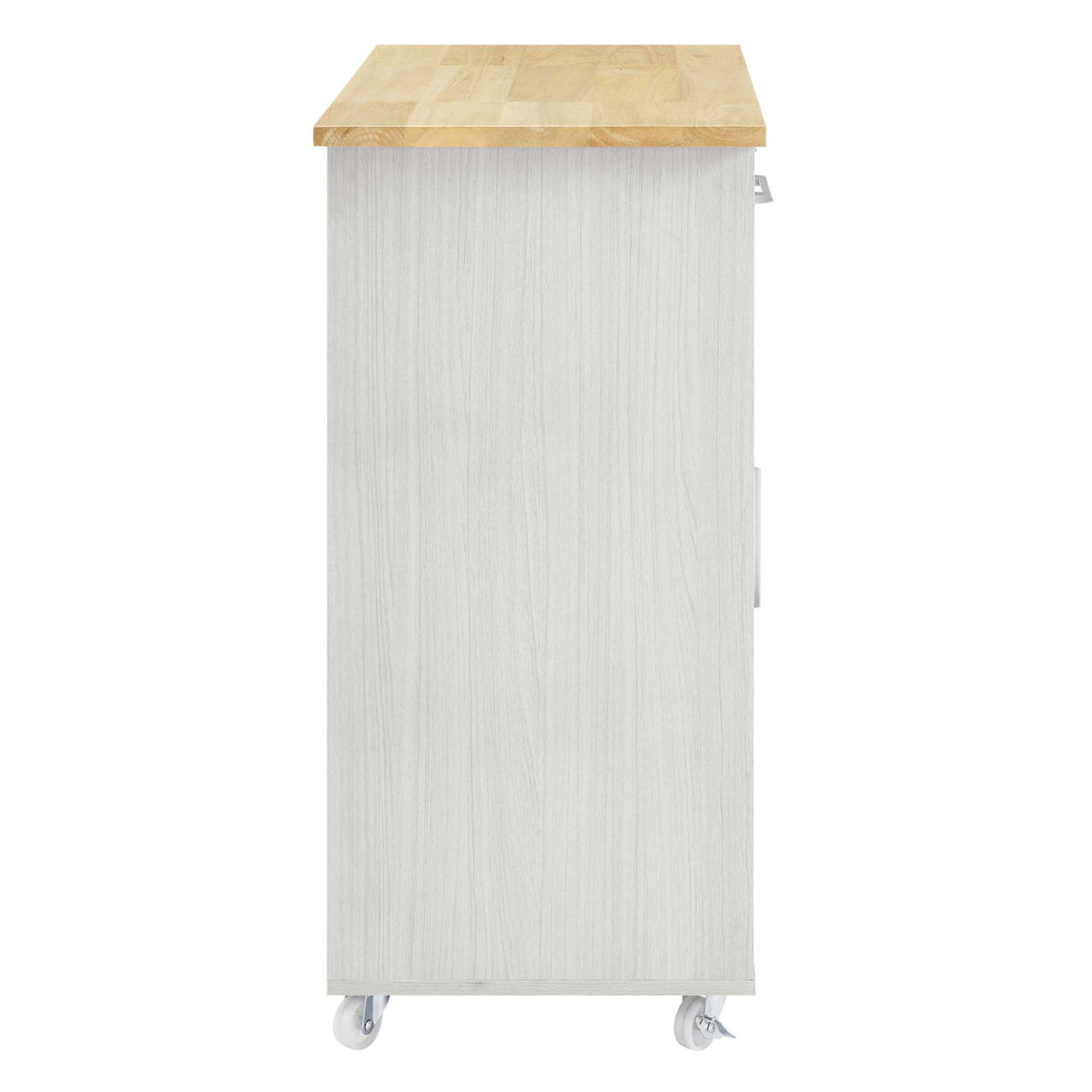 Gourmand Kitchen Pantry Cart V.2, White & Natural Wood