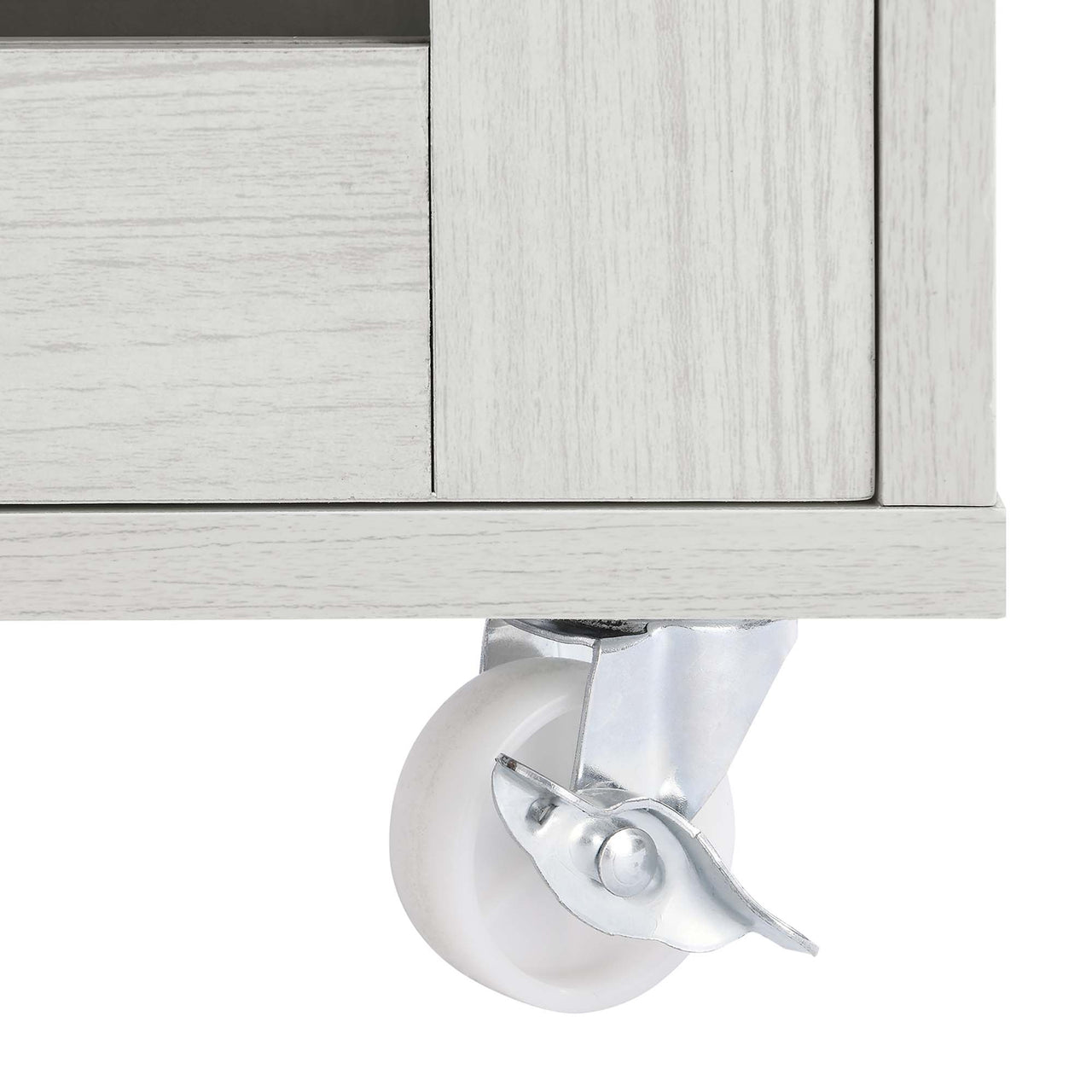 Gourmand Kitchen Pantry Cart V.2, White & Natural Wood