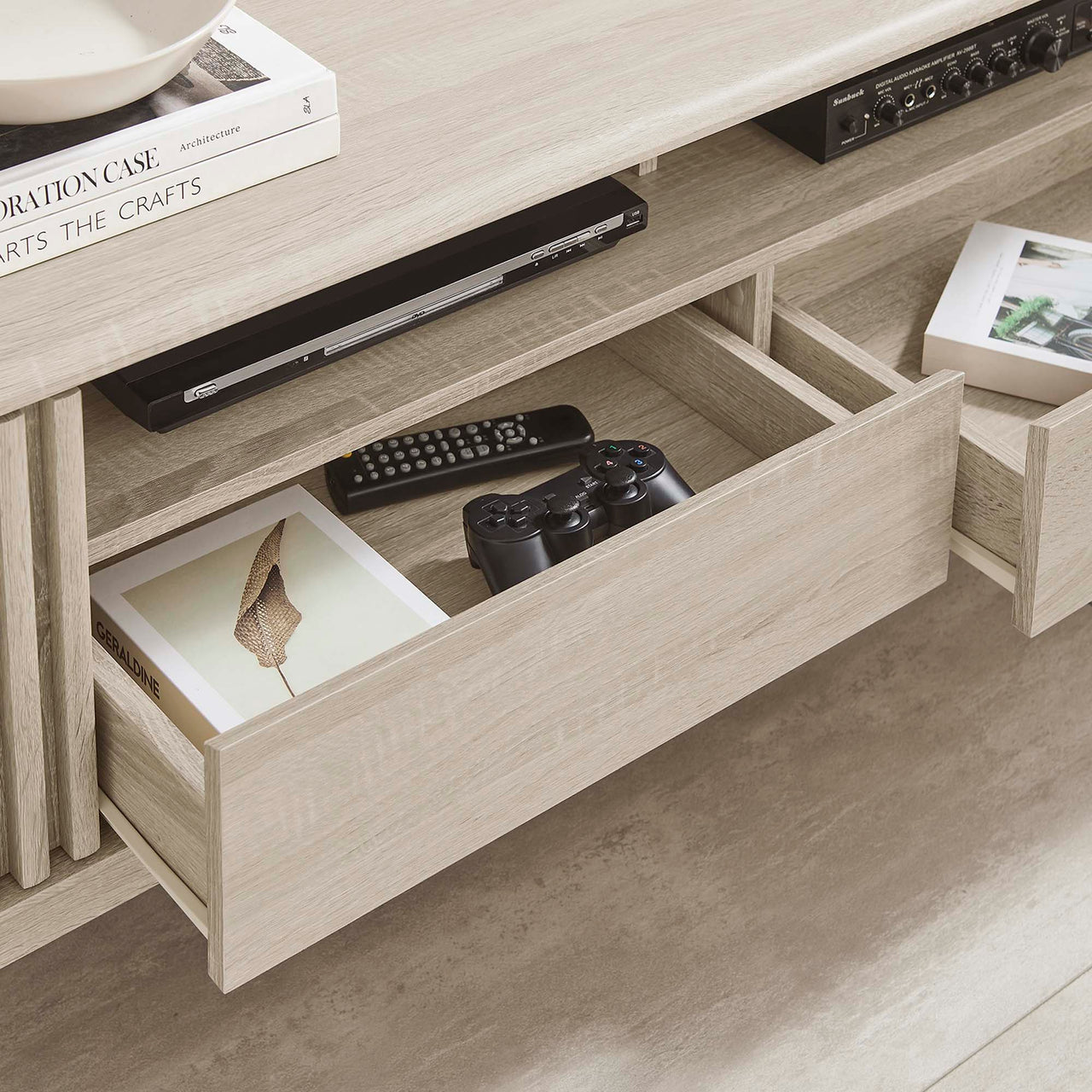 Edira TV Stand, Oak
