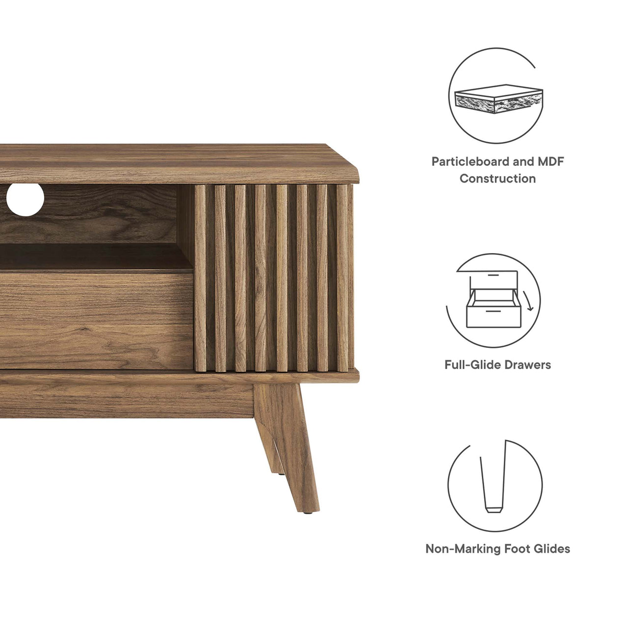 Edira TV Stand, Walnut