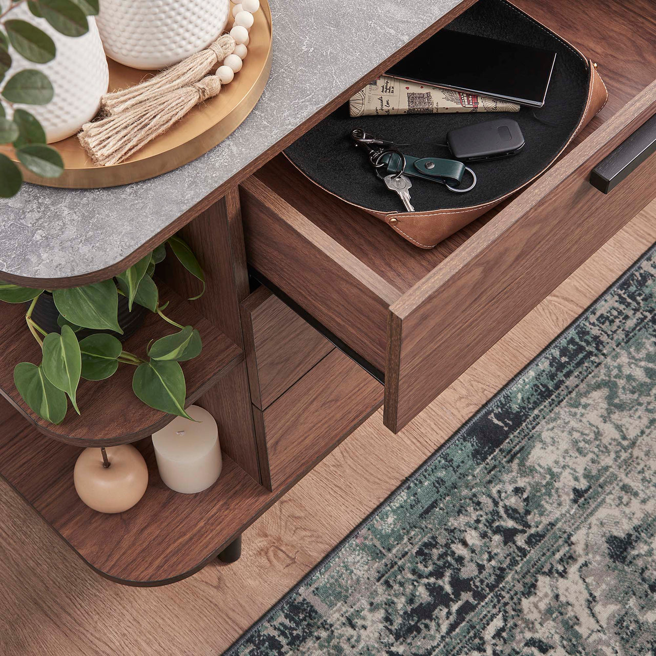 Evandrel Sideboard, Walnut & Gray