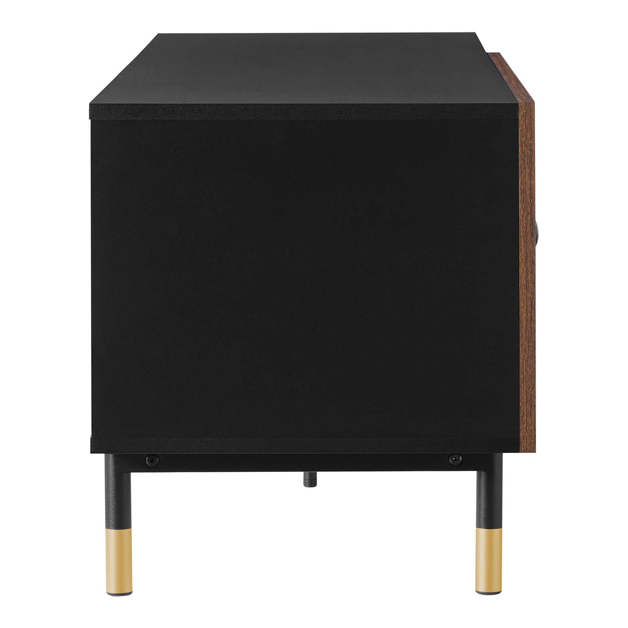 Portier TV Stand, Black & Walnut