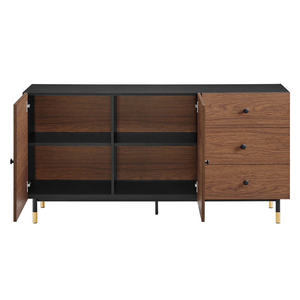 Portier Sideboard, Black & Walnut