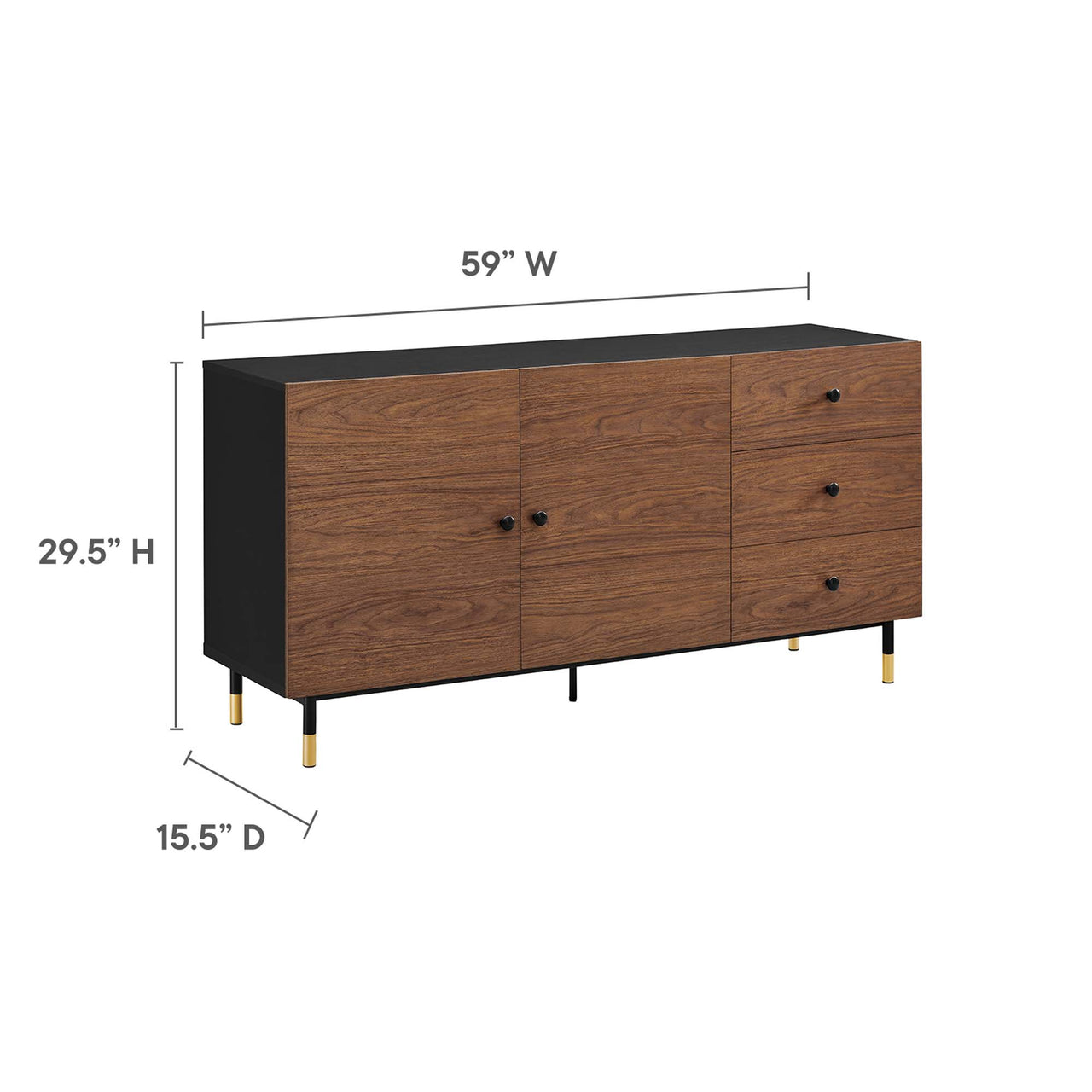 Portier Sideboard, Black & Walnut